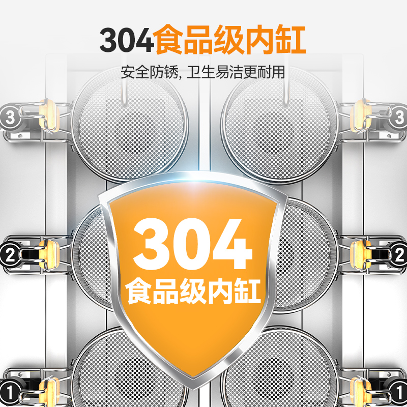 麦大厨升级款燃气三缸9头16粉篱自动煮面炉商用