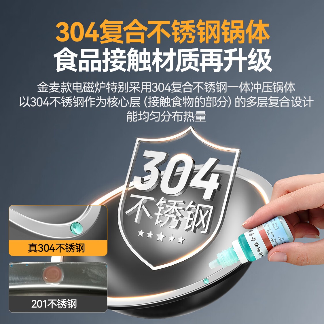  麦大厨金麦款201材质电磁大炒炉单头大锅灶1200