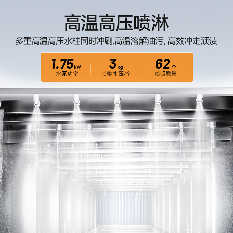 麦大厨旗舰款2.95m平放式双缸单喷淋长龙式洗碗机 