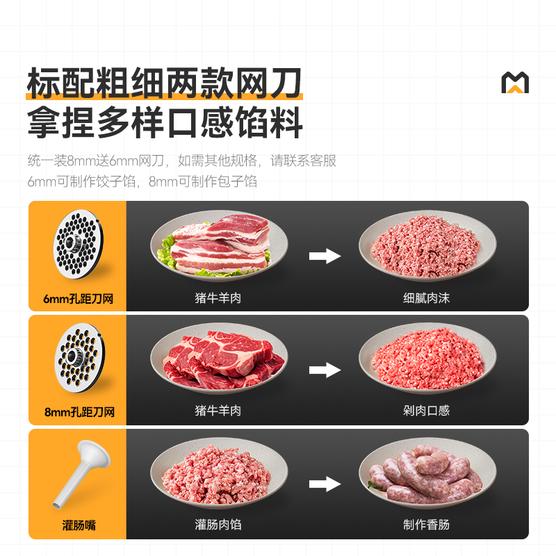 麦大厨豪华款1.8KW 台式强劲绞肉机220V 